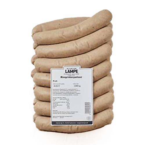 Ringridderpølse glutenfri 135 gr. 2,5 kg. 20 stk. 1 Ringridderpølse glutenfri 135 gr. 2,5 kg. 20 stk.